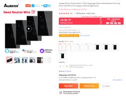 [CB3S/BK7231N] Aubess WiFi US Smart Switch 3 Gang Light Switch Need Neutral Wire Tuya Smart Life APP