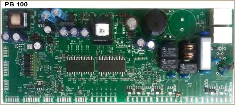 PB100 circuit board with various electronic components.