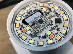 Circuit board with LEDs and electronic components