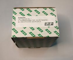 Cardboard box with a label of F&amp;F Filipowski Sp. J. manufacturer and contact information.