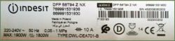 Etykieta znamionowa zmywarki Indesit DFP 58T94 Z NX z danymi technicznymi