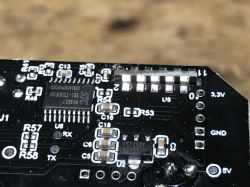 Close-up of a circuit board with visible electronic components.