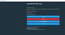 Screenshot of the OpenRTL8710B_test web interface with configuration buttons.