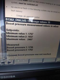 BMW E60 525D - No boost pressure error 3F57 turbine adjuster