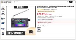 Radio SDR HTOOL V5 z wyświetlaczem i zakresem częstotliwości 0.1–149 MHz