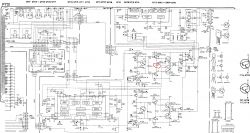 Schemat układu wzmacniacza Marantz PM62 z zaznaczonym brakującym rezystorem.