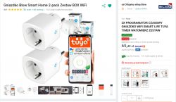 Blow smart socket 2-pack with Tuya app on smartphone.