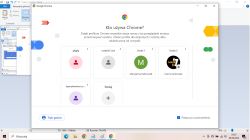 Ekran wyboru profili użytkowników w Google Chrome z kilkoma profilami do wyboru.