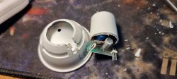 Dismantled LED Bulb with Exposed Electronics Dismantled LED bulb with visible internal components