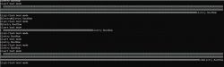 Screen displaying text with boot modes and unrecognizable characters.