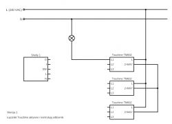 Remote control of tactile switches in a staircase-crossing arrangement Remote control of tactile switches in a staircase-crossing arrangement