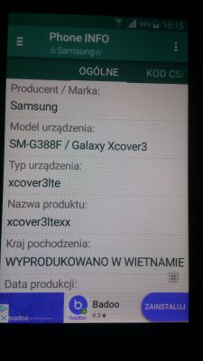 Smartfon Samsung xcover 3 SM-G388F brak komunikacji usb