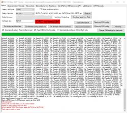 Screenshot of Easy UART Flasher software with a CRC error message.