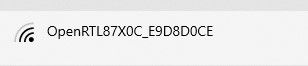 Wi-Fi network list showing OpenRTL87X0C_E9D8D0CE SSID