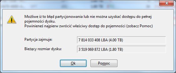HGST HDN724040ALE640, tablica partycji HGST HDN724040ALE640, tablica partycji