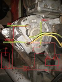 Podłączenie alternatora z 3 wyjściami do regulatora mechanicznego 67 i 15