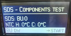 Siemens Display Component Test Display showing component test of Siemens coffee machine.