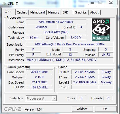 OverClock Athlon X2 6000+, GeForce 9400GT i Kingston HyperX