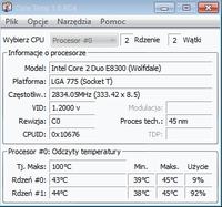 Intel E8300 - Podkręcenie procesora i zwiększenie napięcia.