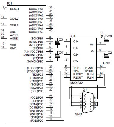 Max232 rs232 to ttl converter схема