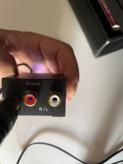 Jak połączyć subwoofer LG SJ2 z przejściówką coaxial oraz wzmacniaczem Yamaha A-S201?