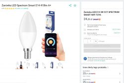 Inteligentna 'żarówka' WOJ14413 WiFi LED CCT - wnętrze, aplikacja, Tasmota