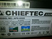Chieftec APS-650C - niskie napięcia na liniach, zasilacz nie działa po obciążeniu