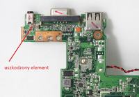 Płyta główna Asus 1001PX - uszkodzony element przy wymianie portu DC