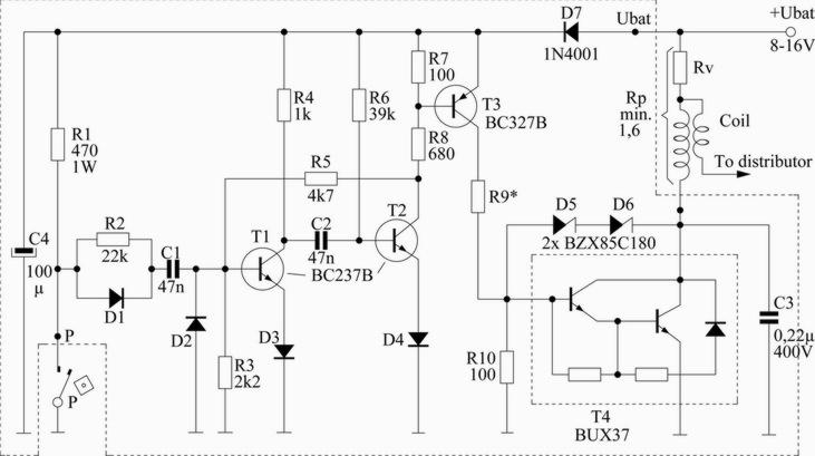 Udoskonalenie modułu zapłonowego typu A - MZ ETZ 251 ionizer transormer dc power supply wiring diagram 