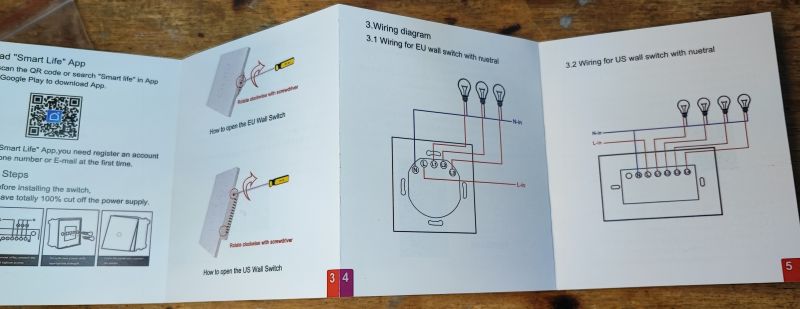 Wall Switch Installation Manual Installation manual for a wall switch with wiring diagram.