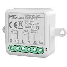 Sterownik WiFi do bram model MBG line z gniazdami oznaczonymi S1, S2, L, N, S3, S4.