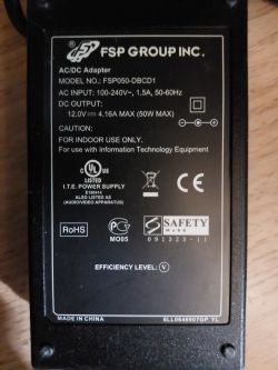 Zasilacz FSP Group Inc. z wyjściem 12V i 4.16A