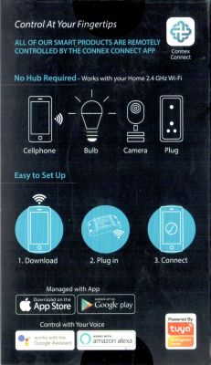 Connex Connect product packaging for remote control of smart devices.