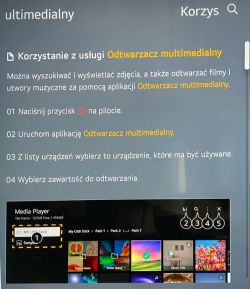 Instrukcja korzystania z odtwarzacza multimedialnego na ekranie telewizora