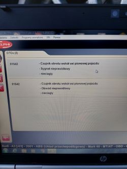 Błąd 01542 w Audi A3 2001 1.8t - czujnik obrotu, częste występowanie po myciu