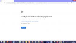 Błąd połączenia HTTPS na stronie OLX wyświetlony w przeglądarce.