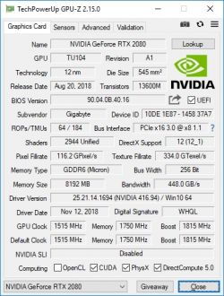 GeForce RTX 2080 WINDFORCE OC - Wymiana pasty, termopadów oraz Bios