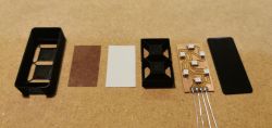 Bauelemente eines LED-Uhrendisplays Komponenten eines LED-Uhrendisplays