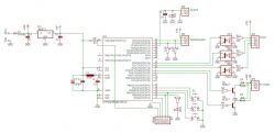 Solar Tracker Controller Schematic Electrical schematic of a solar tracker controller with ATmega168 microcontroller.
