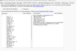 Screenshot of BK7231 Easy UART Flasher tool showing Tuya JSON and text configuration