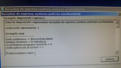 System Windows 7 włącza narzędzie do naprawy systemu podczas uruchamiania.