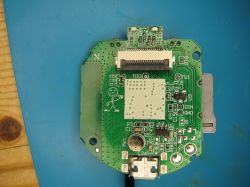Internal electronics of Wi-Fi A9 camera – PCB view PCB of the Wi-Fi A9 camera module seen from above, placed on a blue service mat.