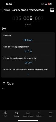Brak reakcji tempomatu na pedał gazu w Audi A3 8L 1.9 TDI - Testy OBD, rocznik 2000