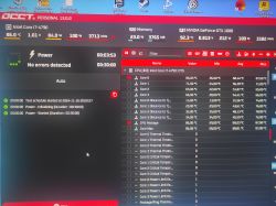 Ekran z oprogramowaniem diagnostycznym OCCT monitorujący temperatury i inne parametry procesora Intel Core i7-4790 i karty graficznej NVIDIA GeForce GTX 1080.