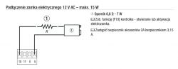 Schemat podłączenia zamka elektrycznego 12 V AC o maksymalnej mocy 15 W