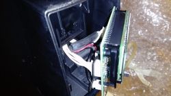 Close-up of SPD0301 display with connected wires.