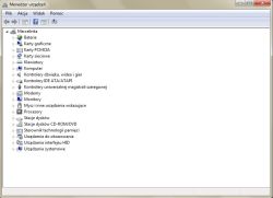 Zrzut ekranu Menadżera urządzeń Windows 7 bez zakładki Porty COM i LPT