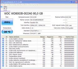 WDC WD800JB-00JJA0 - Samoczynnie wyłączający się dysk