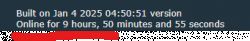 Screenshot displaying software version and uptime information.