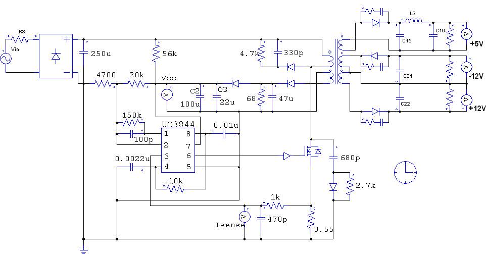 Uc2844 схема включения